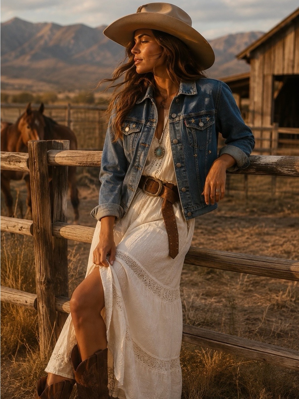 Levi's Blue Denim Jeans with Tan Leather Patch